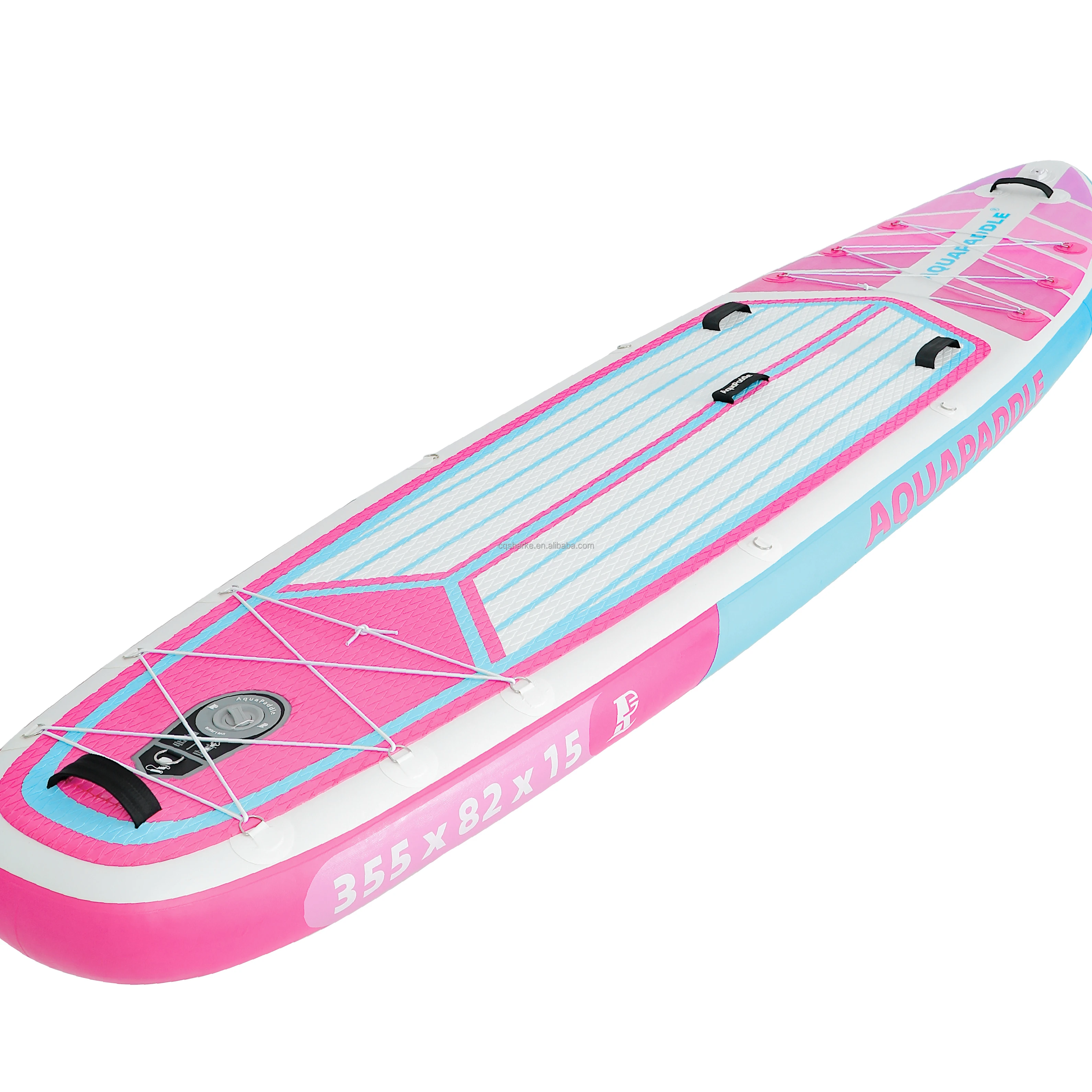 Stand Up Paddle Board, All-Around Drop Stitch PVC, Non-Slip EVA Deck, with Paddle Pump and Backpack, for Lake Ocean Water Sports