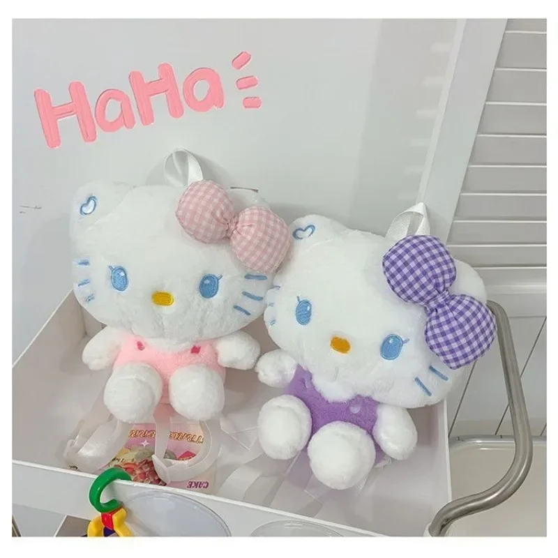 ใหม่ SANRIO Hello Kitty ตุ๊กตาสัตว์ยัดไส้ตุ๊กตาของเล่น plushie BAG อะนิเมะการ์ตูน KT ถุงกระเป๋าเป้สะพายไหล่ของขวัญสำหรับเด็กผู้หญิง