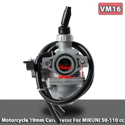 VM16 19mm Carburetor For MIKUNI 50 70 90 100 110cc Dirt Pit Bike Atv Quad Buggy Go Kart Monkey Motobike Motorcycle Carb