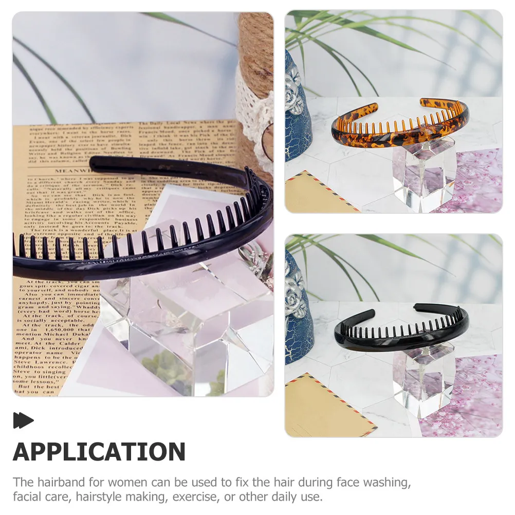 

2Pcs Tooth Hair Comb Headbands for Women Non-Slip Fashion Headband Daily Use Hairstyling Hair Accessory Headband with Teeth