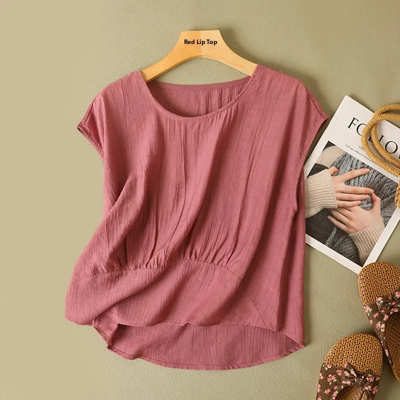 

Artistic Pure Color Patchwork Asymmetrical Lightweight Svel round Ne Large Size Women's Vest Inner And Outer W...