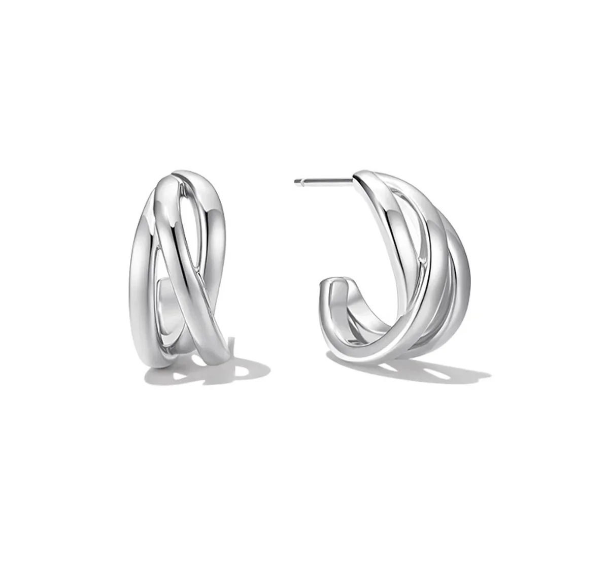 Fashion Jewelry New Wrapped Wave Line Women's Light Luxury High end Versatile Earrings For Woman