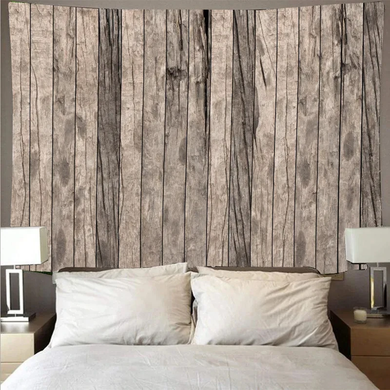 Ins Wood Texture Tapestry Log Style Stone Background Cloth Wall Hanging Tapestry Simple Home Living Room Bedroom Decoration