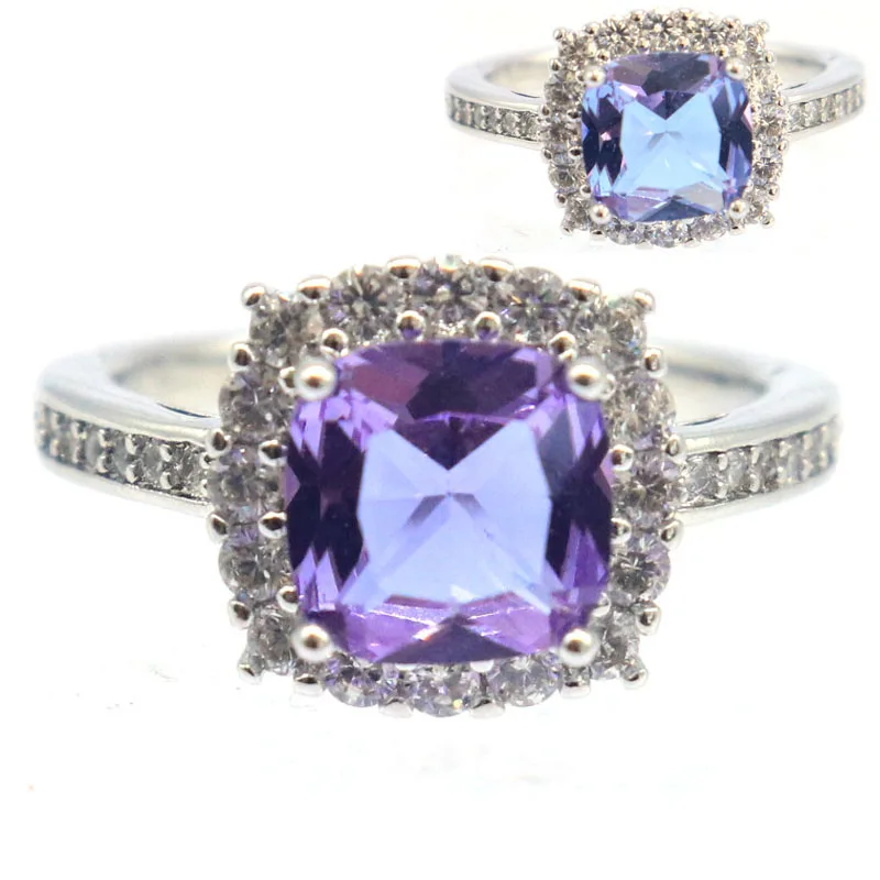 21x21mm Highly Recommend 2.7g Zultanite Color Changing Alexandrite Topaz CZ Silver Rings