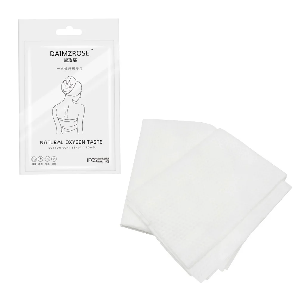 

3Pcs Disposable Towel Premium Cotton Fiber Absorbent Quick Dry for Travel Camping Hiking Convenient Disposal L White