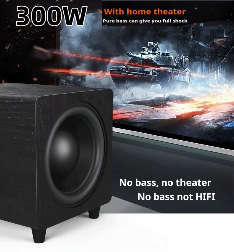 

Домашний кинотеатр 10 дюймов 300 Вт активный Hi-Fi сабвуфер сильный бас стереодинамик фон музыка НЧ-динамик громкоговоритель аудио SoundBox
