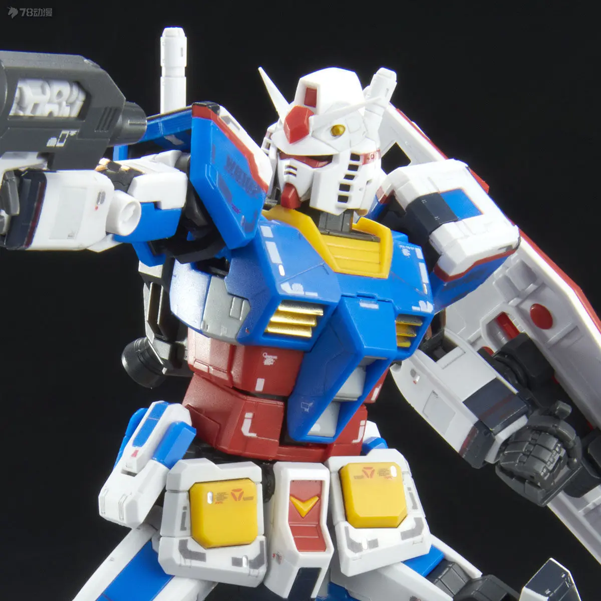 Bandai Original Model Kit RG RX-78-2 GUNDAM TEAM BRIGHT CUSTOM 1/144 Anime Action Figure Assembly Model for Boys Gifts Ornaments