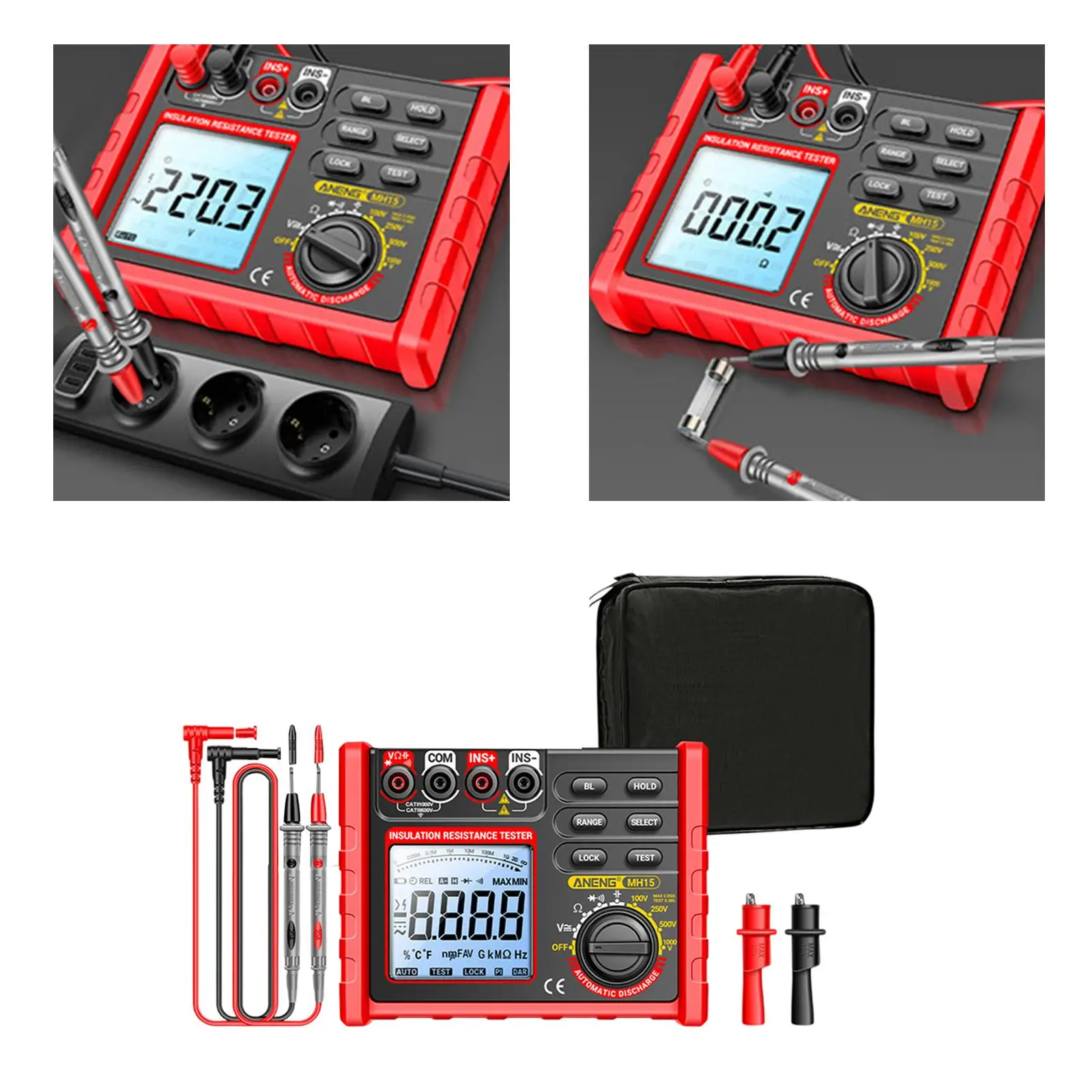 Afbeelding 5: Digitale isolatieweerstandstester Megger Meter 6000 Count Apparatuur met achtergrondverlichting
