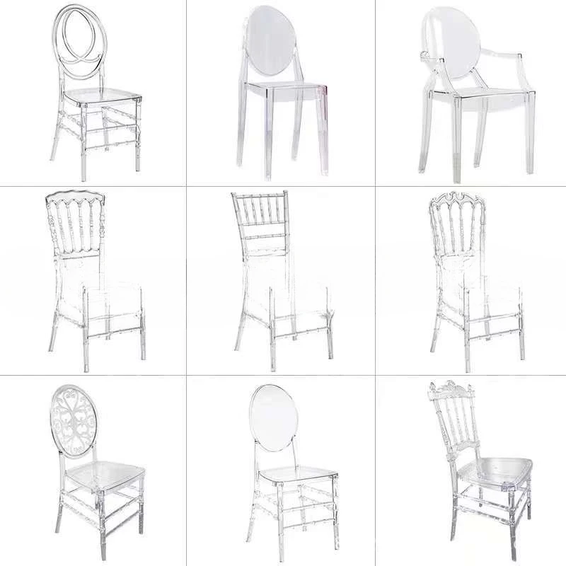 Crystal Clear Chair Hotel Wedding Commercial Bamboo Chair Napoleon Outdoor Wedding Banquet Acrylic Crystal Chair