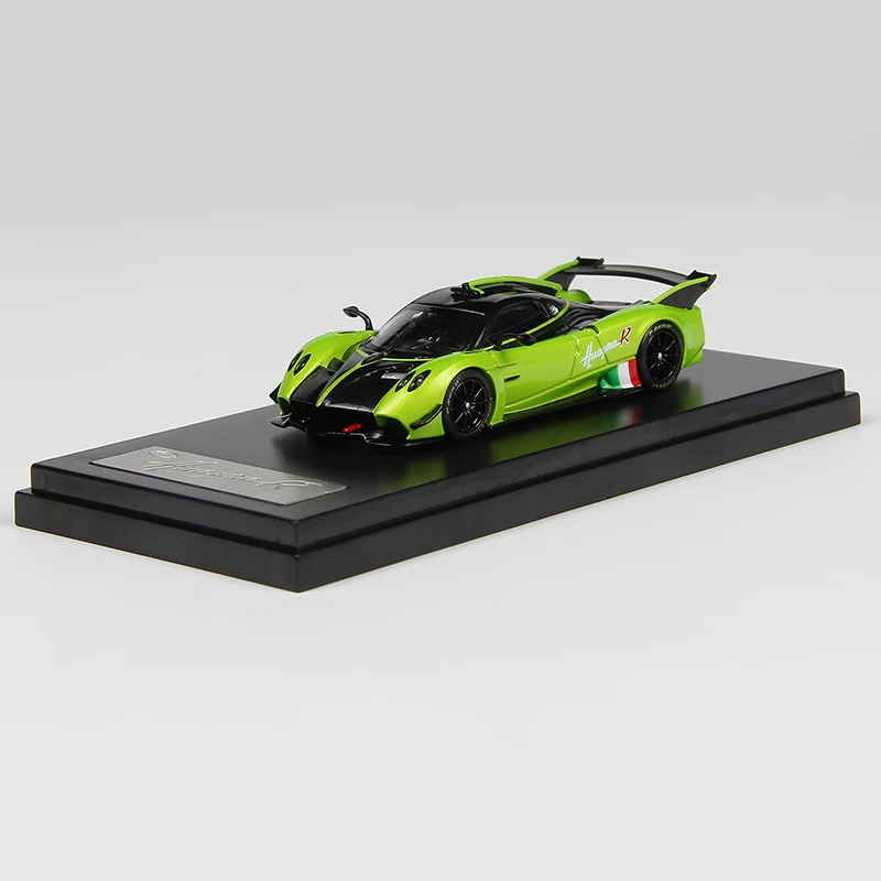 LCD 1:64 Supercar Limited Edition green Pagani Huayra R Pearl white alloy car model display