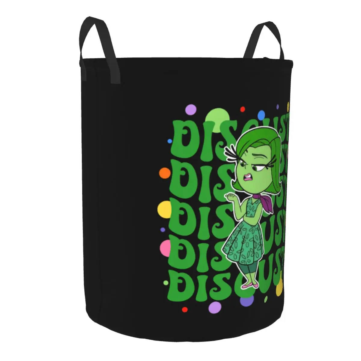Inside Out DISGUST Cartoon Laundry Basket Collapsible Anime Clothes Hamper for Nursery Kids Toys Storage Bin