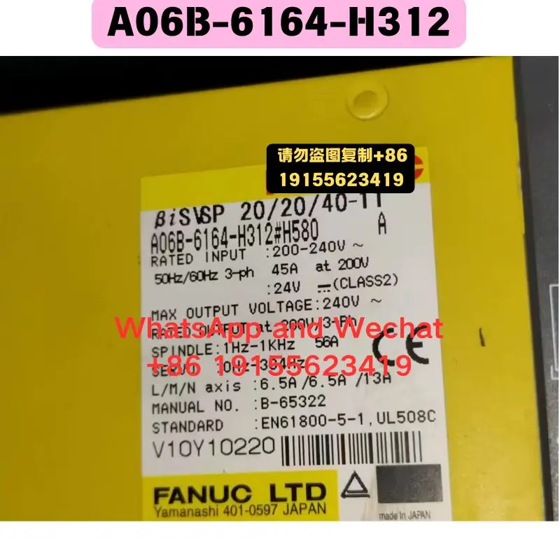 Used OEM disassembled parts A06B-6164-H312 Driver Functional test OK Fast delivery