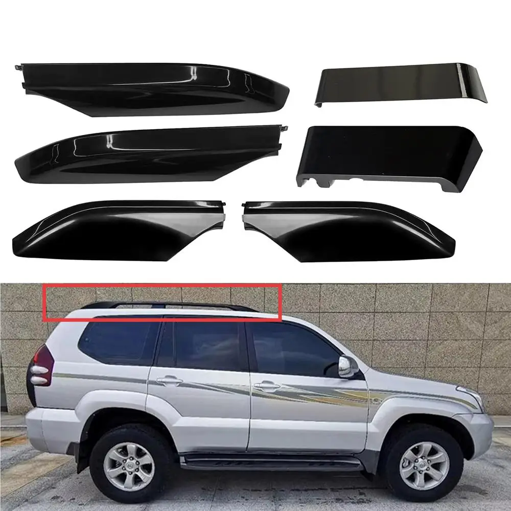 Roof Rack Leg Central Cover Roof Rack Bar Rail End Protection Cover Shell FOR 03-09 Toyota Land Cruiser Prado FJ120 Lexus GX470