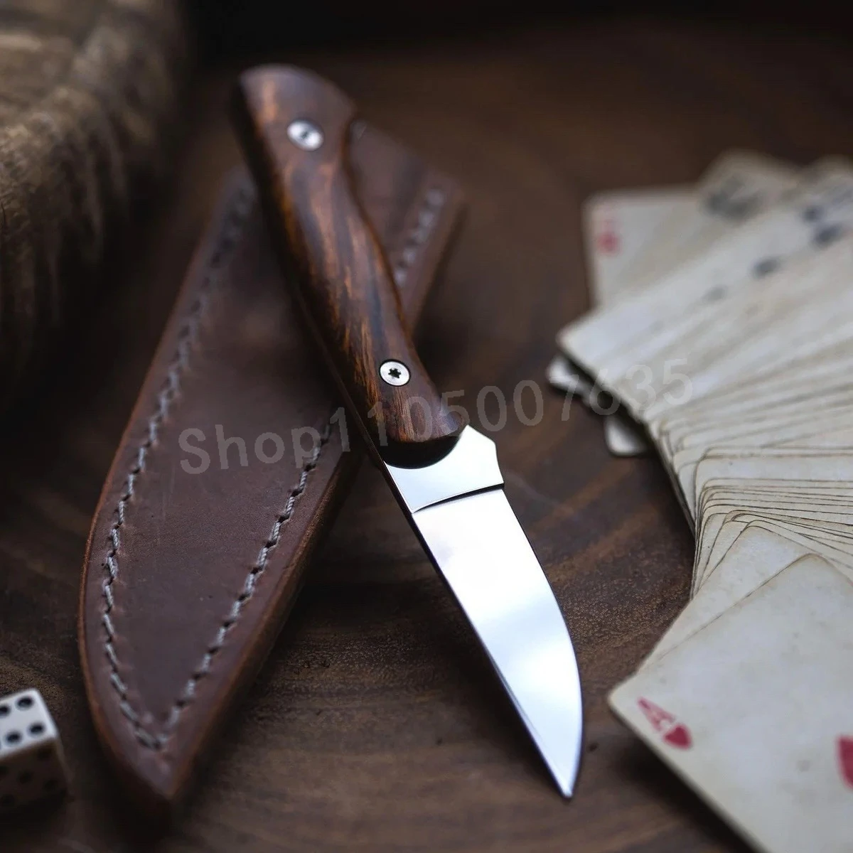 

Тактический карманный нож M.K. с лезвием из стали 8Cr13Mov и рукоятью из желтого палисандра, для самообороны, EDC, кемпинга, малый, инструмент, подарок для мужчин