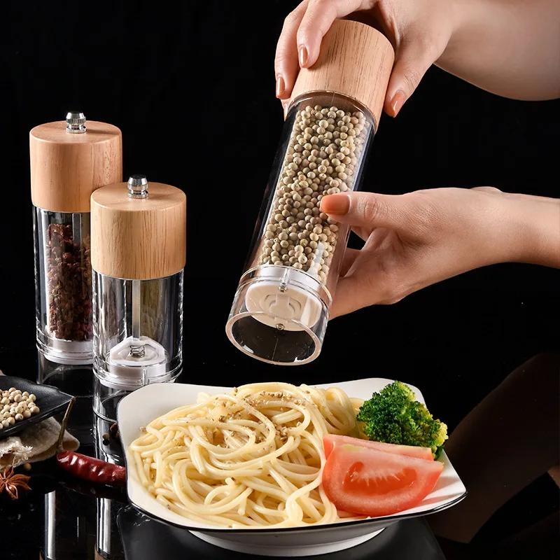 

Manual pepper grinder, thickness adjustable acrylic, transparent bottle grinding sea salt sesame pepper powder