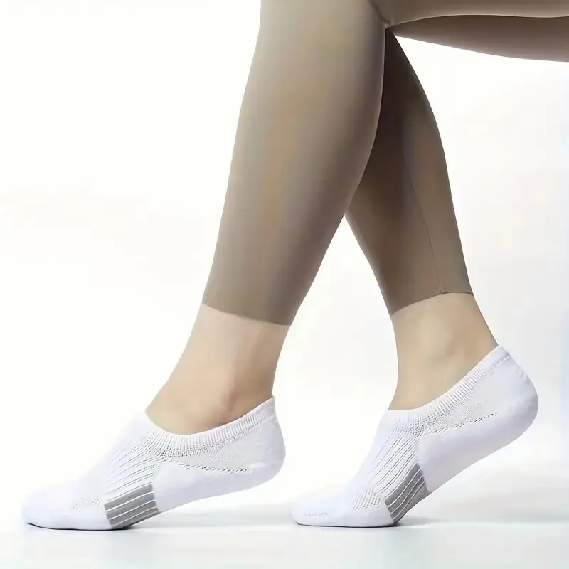 1/5 Paar unsichtbare Low-Cut-Sportsocken für Damen, Frühling und Sommer, dünner Stil, schweißabsorbierend, atmungsaktiv, für Laufen, Fitness, Freizeit – Detail 7