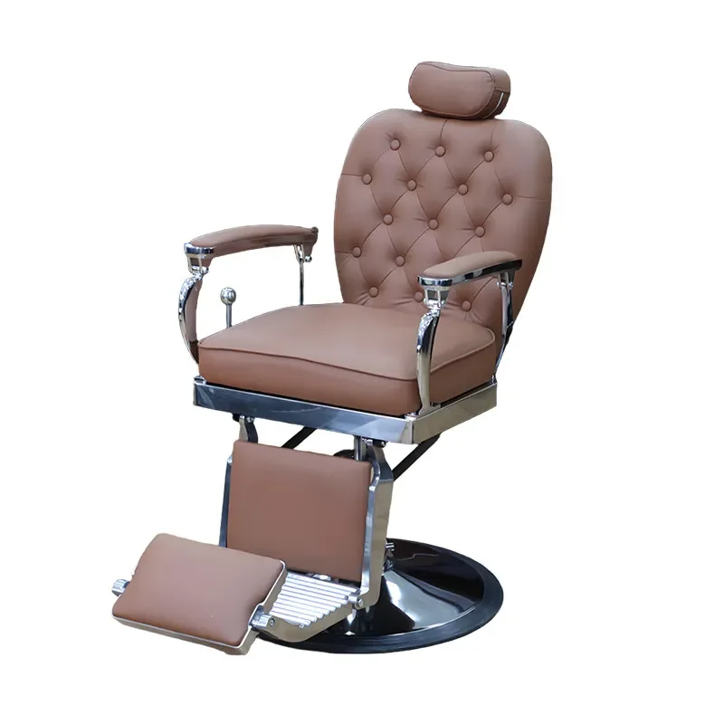 #Hair Salon Exclusive Barber Chair Oil Head Modern Salon Chair Comfortable Luxury Footrest Chaise De Coiffure Salon Furniture
