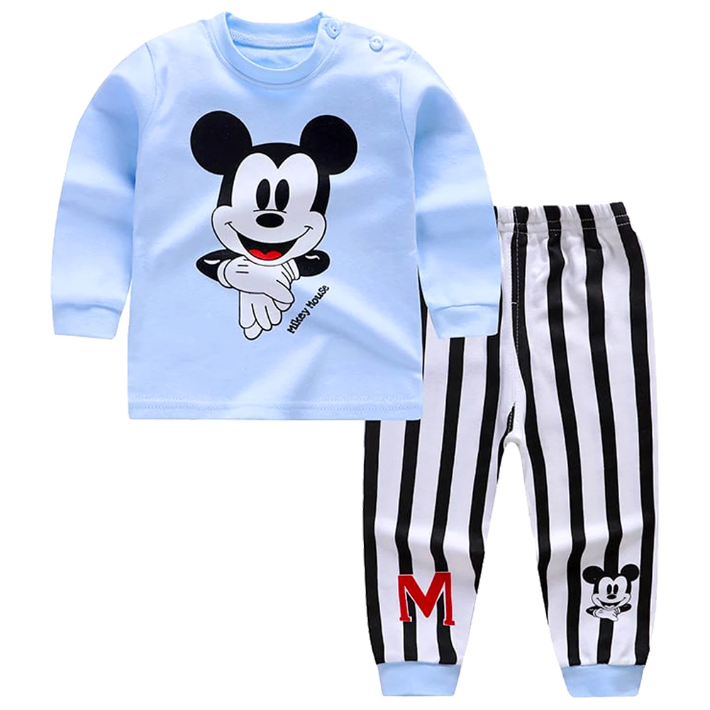 1-5Years New Children\'s Clothing Sets Boys Mickey Variety Cartoon Sleepwear Clothes Kids Pajamas Set Baby Girls Cotton Pyjamas