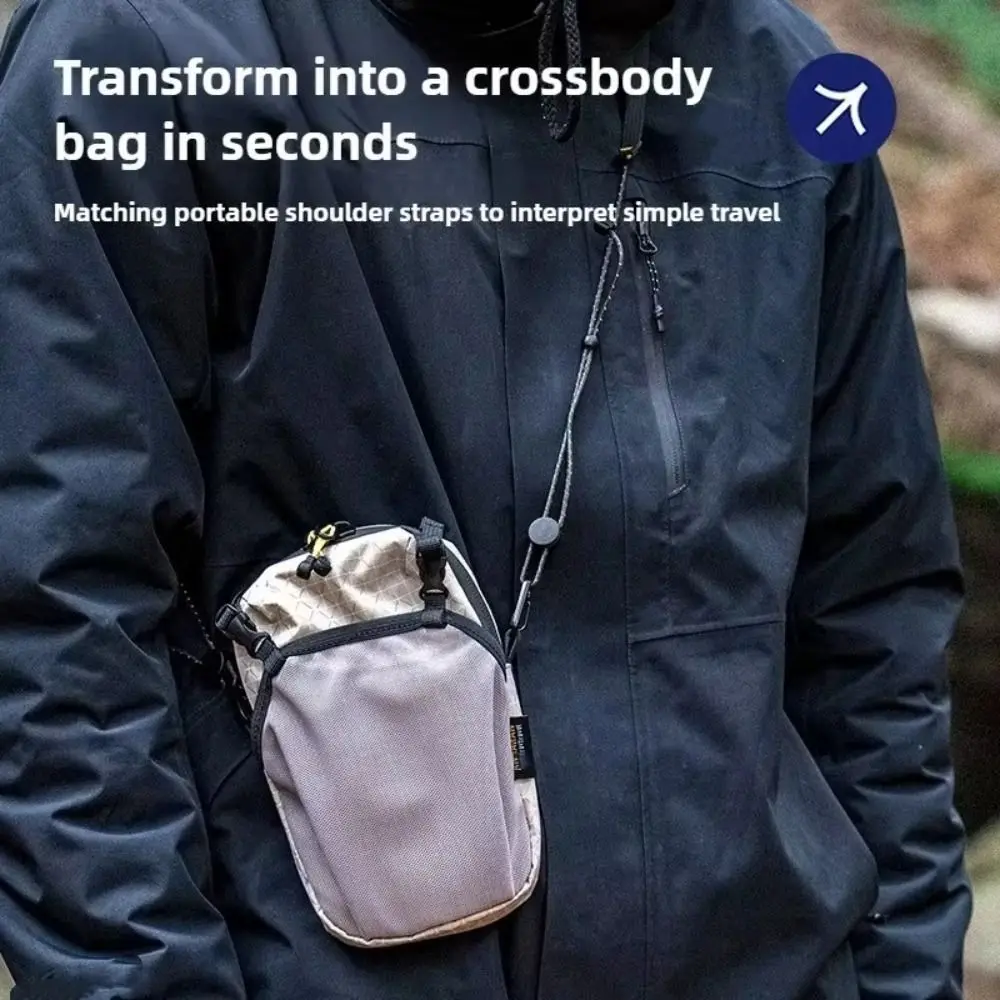 Quick-Adjust Strap Outdoor Phone Bag Hanging Pack Waterproof Water Bottle Holder Bag Lightweight Backpack Expansion