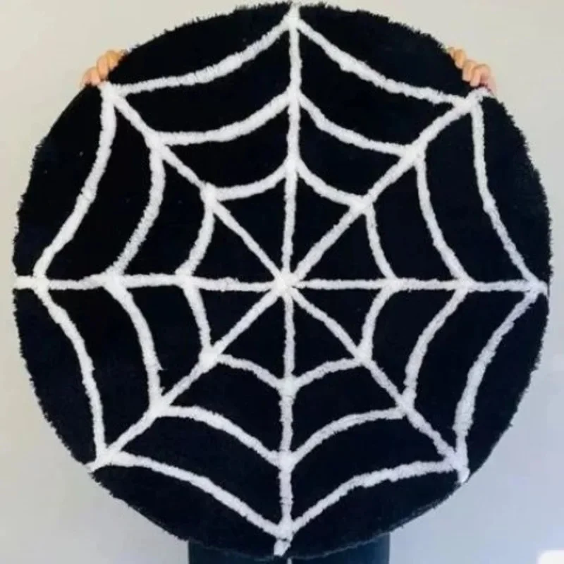 Gothic Spider Web Bedroom Floor Mat Carpet Rug Fluffy Absorbent O-Carpet Soft Plush Bathroom Doormat Living Room Home Decoration