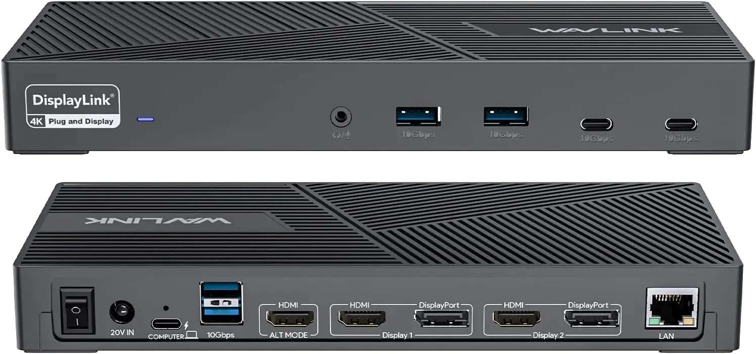 

Triple Monitor Docking Station with 4K@60Hz, 100W Charging for USB-C/Thunderbolt Laptops - HDMI, DP, USB Ports