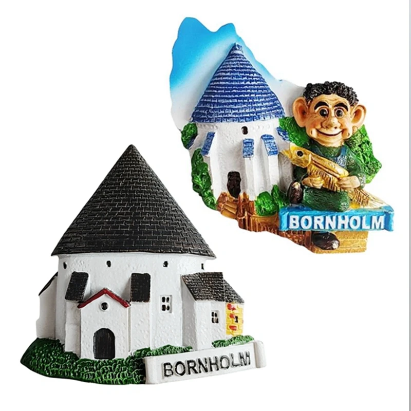 The Mountain Demon House on Bornholm Island, Denmark 3D Fridge Magnets Tourism Souvenirs Refrigerator Magnetic Stickers