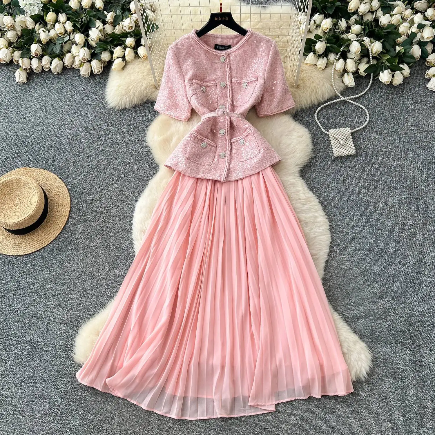 

Шикарные винтажные пуговицы с блестками, облегающие карманы, корейская модная женская одежда, платье для церемонии, платья