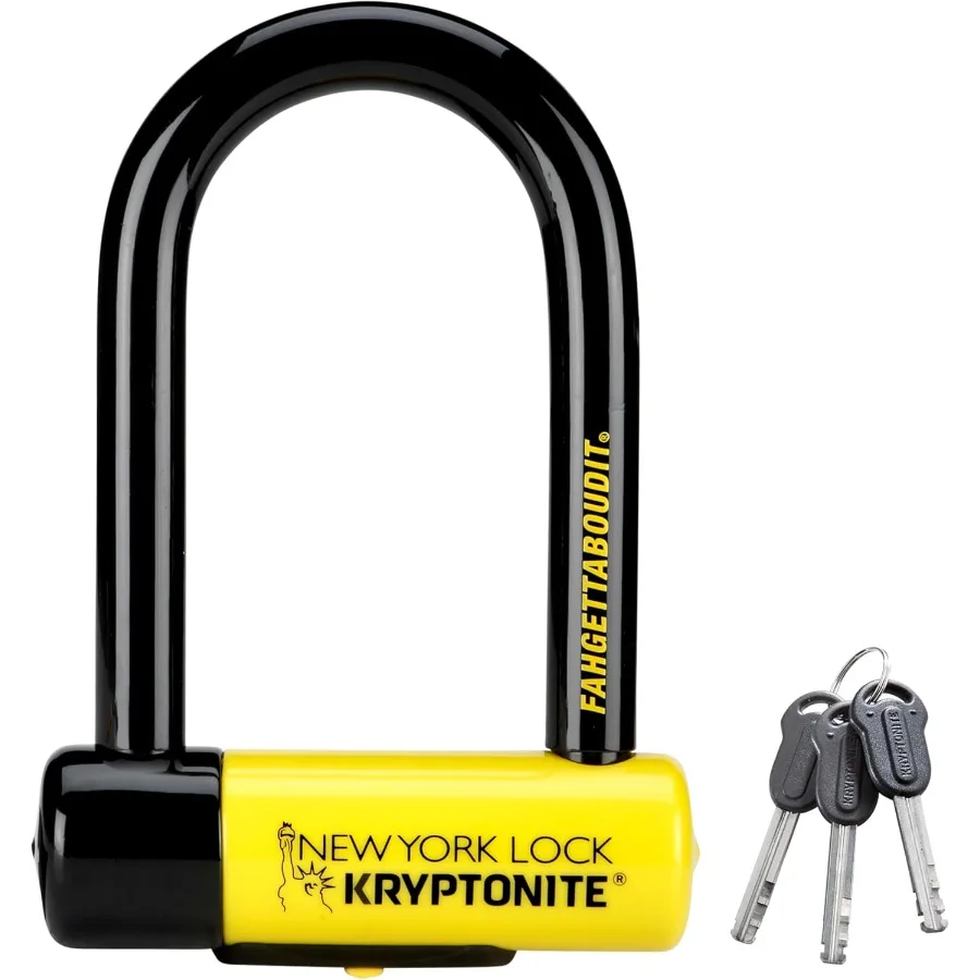 

New York Fahgettaboutit Mini Bike ULock Heavy Duty AntiTheft Bicycle U Lock with 18mm Shackle and Keys Ideal for Secure Locking