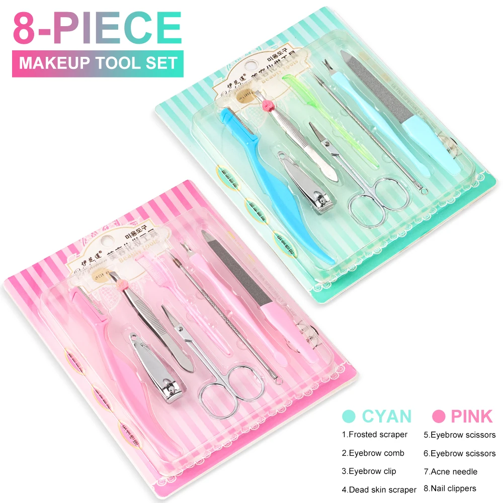 8Pcs Professional Manicure Tools Pedicure Kit Nail Clipper Set Portable Case Nippers Trimmer Nail Care Grooming Tools Set