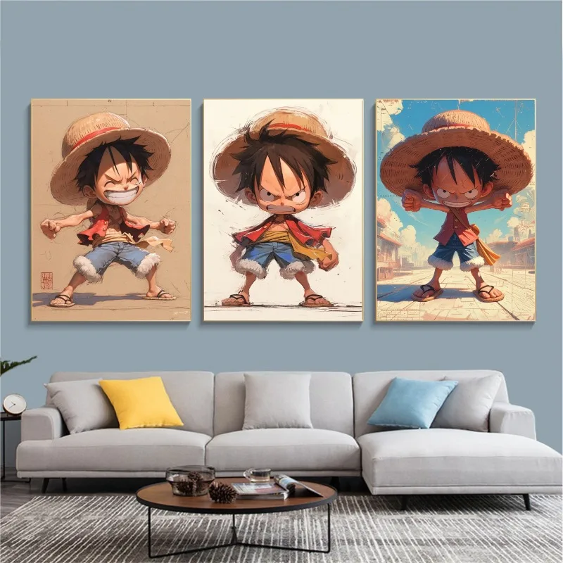 One Piece Luffy Poster Anime HD Wallpaper Living Room and Bedroom Background Decorative Painting Anime Collectible Poster view 3