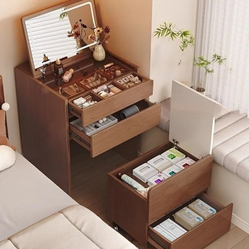 ريفي خمر خلع الملابس مرآة كلاسيكية خشب متين خلع الملابس الجدول بسيط الحد الأدنى Penteadeira دي Maquiagem روما الأثاث