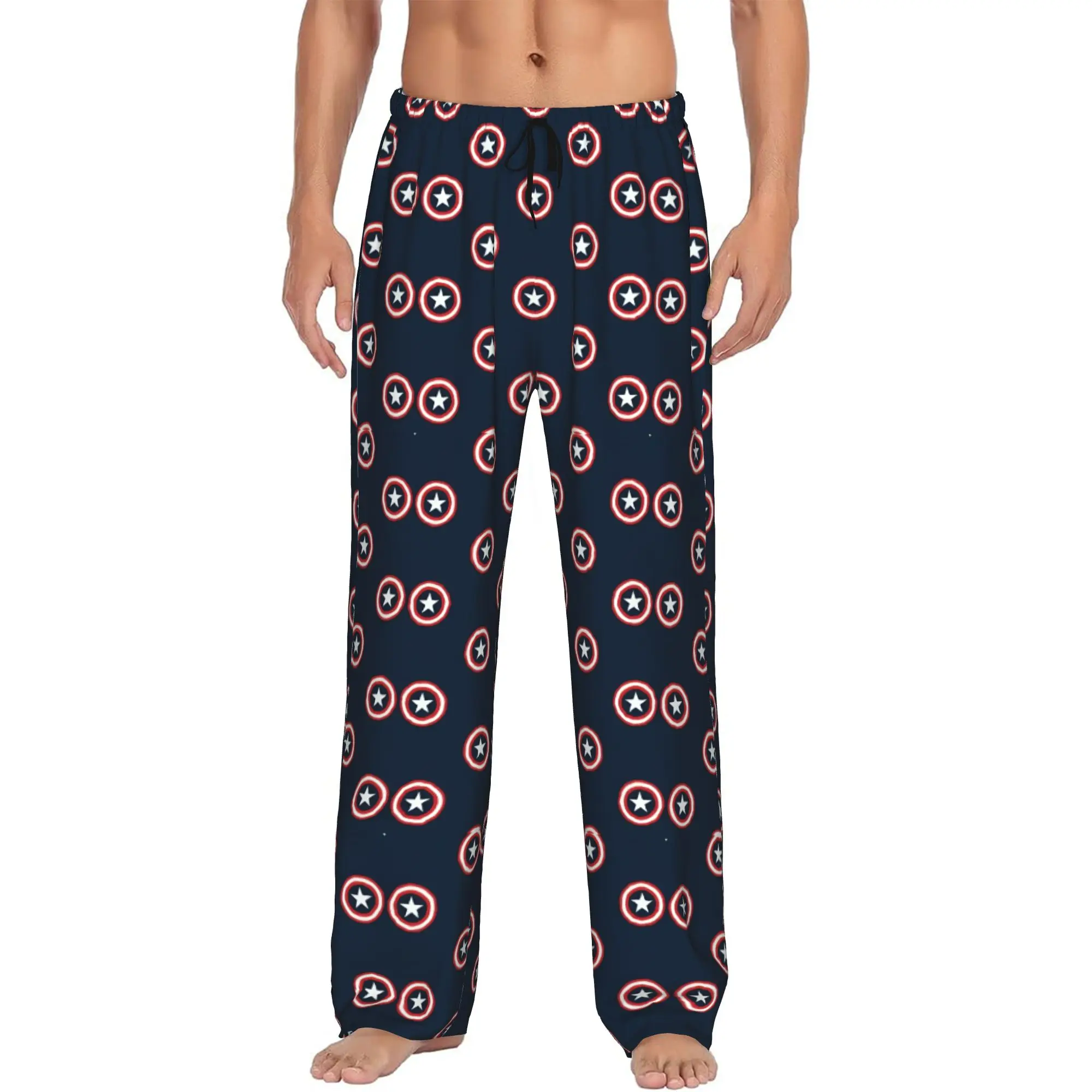

Custom Print Captain Anime America Pajama Pants Men's Sleep Sleepwear Bottoms with Pockets