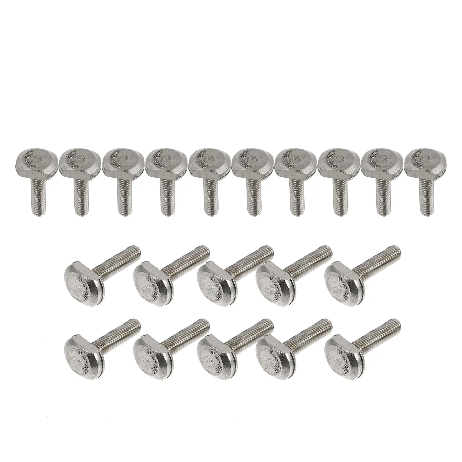 

20pcs T Bolts Stainless Steel Threaded Rod Square Screws Punch Milling Machine Clamp Bolts Heavy Duty Corrosion