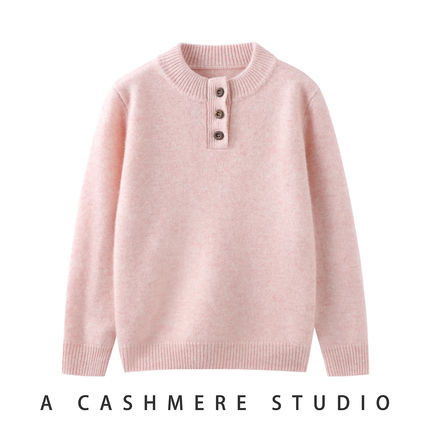 ADDONEE Autumn Winter Children Basic 100% Cashmere Sweater O-neck Thick Pullover Long Sleeve Button Boy Girl Cashmere Clothes