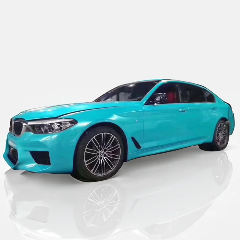 فيلم تغليف السيارة الأصفر بالجملة سوبر لمعان كريستال ستورم الأخضر سيارة الفينيل التفاف لفة