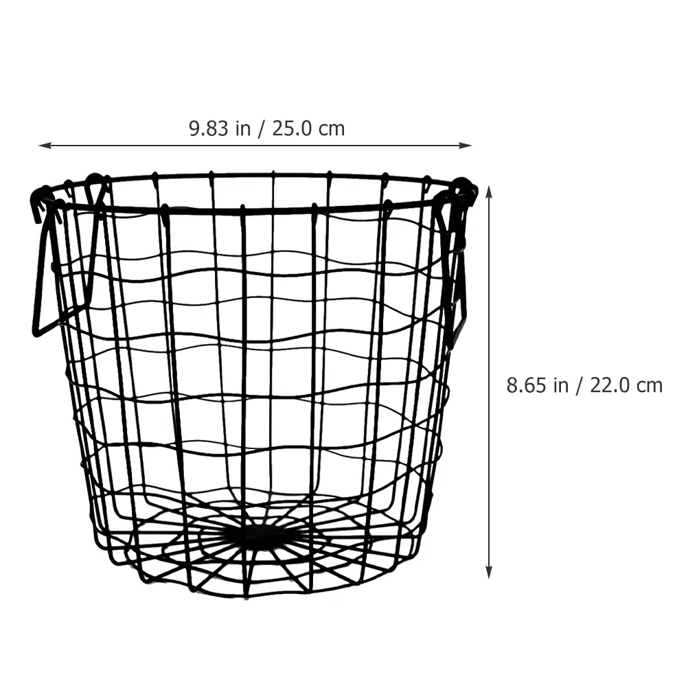 Nordic Style Iron Mesh Woven Desktop Storage Basket Wire Blanket Metal Wrought Round Small Items Holder Laundry Room Weave