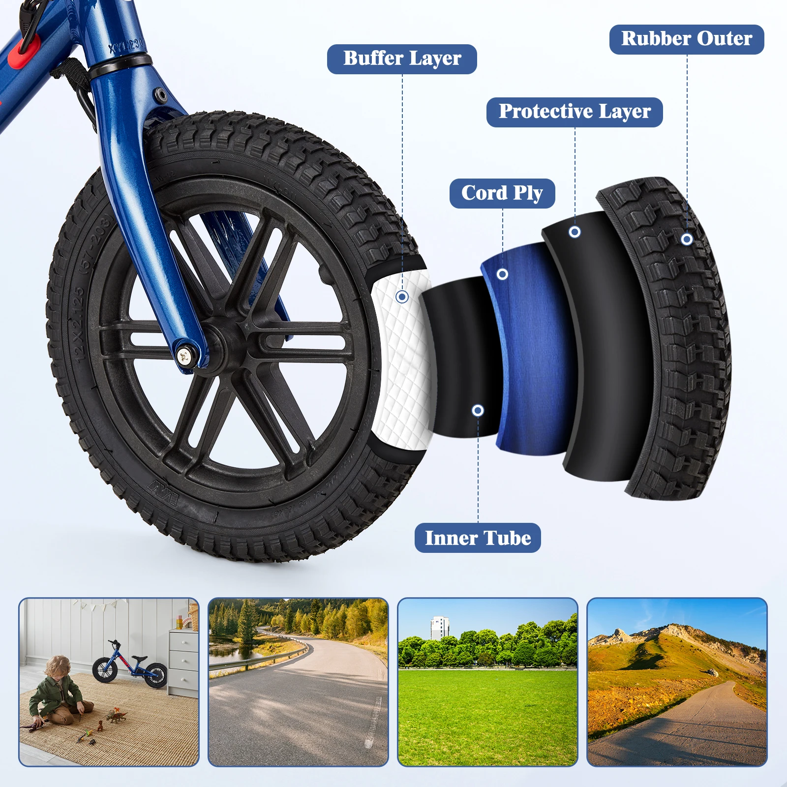 24V 100W Kids Electric Balance Bike E-Dirt Bike with Inflatable Tires, Adjustable Seat & Training Wheels Option for Ages 3-5