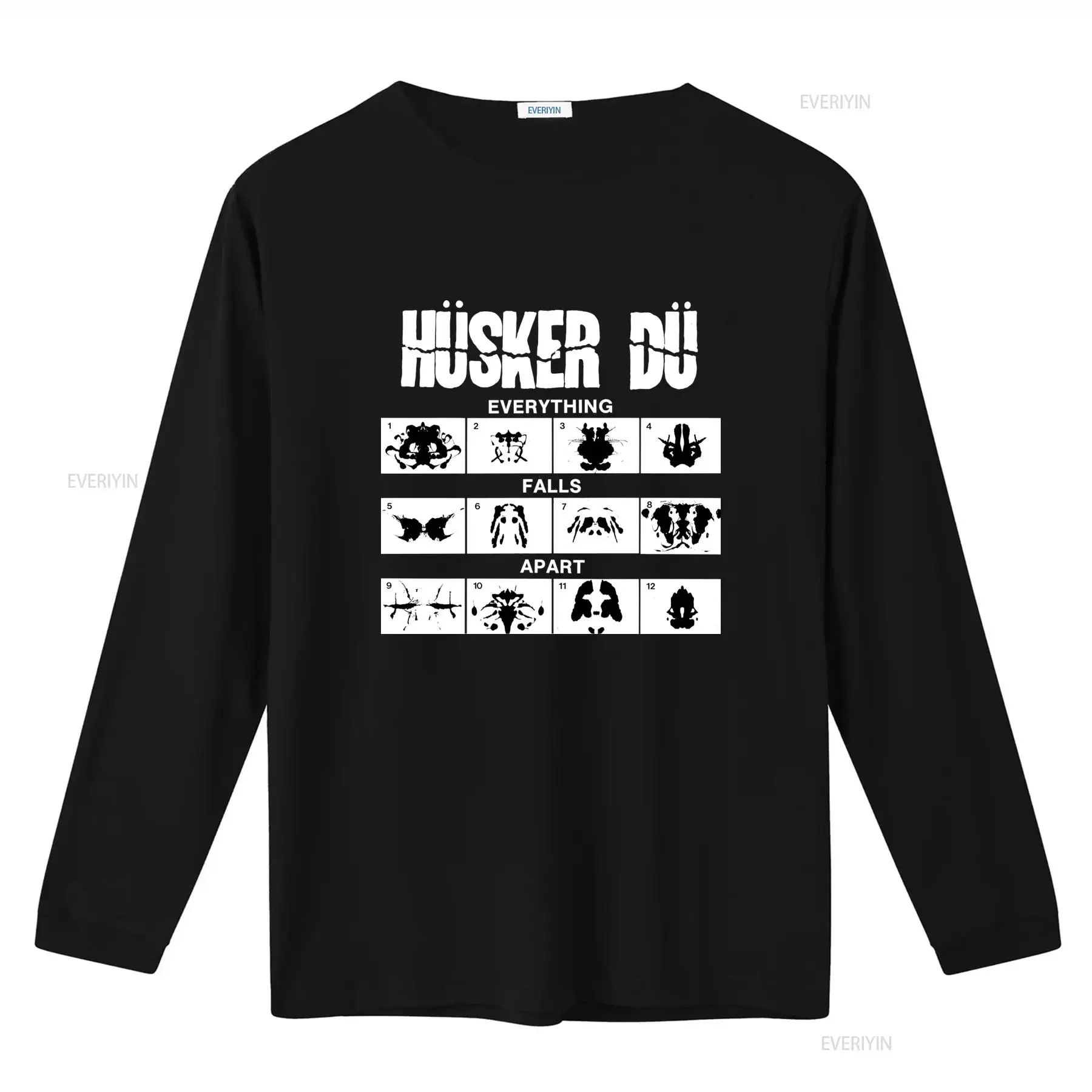 HUSKER DU Everything Falls Apart Black T Shirt for Men Size S 2345XL vintage Washed Soft designer clothes Casual Stretched