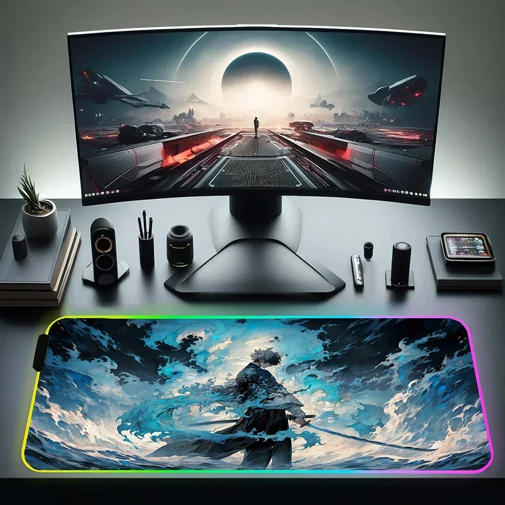 

With Backlit LED Light Anime Large Size Anit-slip Rubber Mouse pad XXL Computer Gaming accessories Keyboard Desktop Decorate Mat