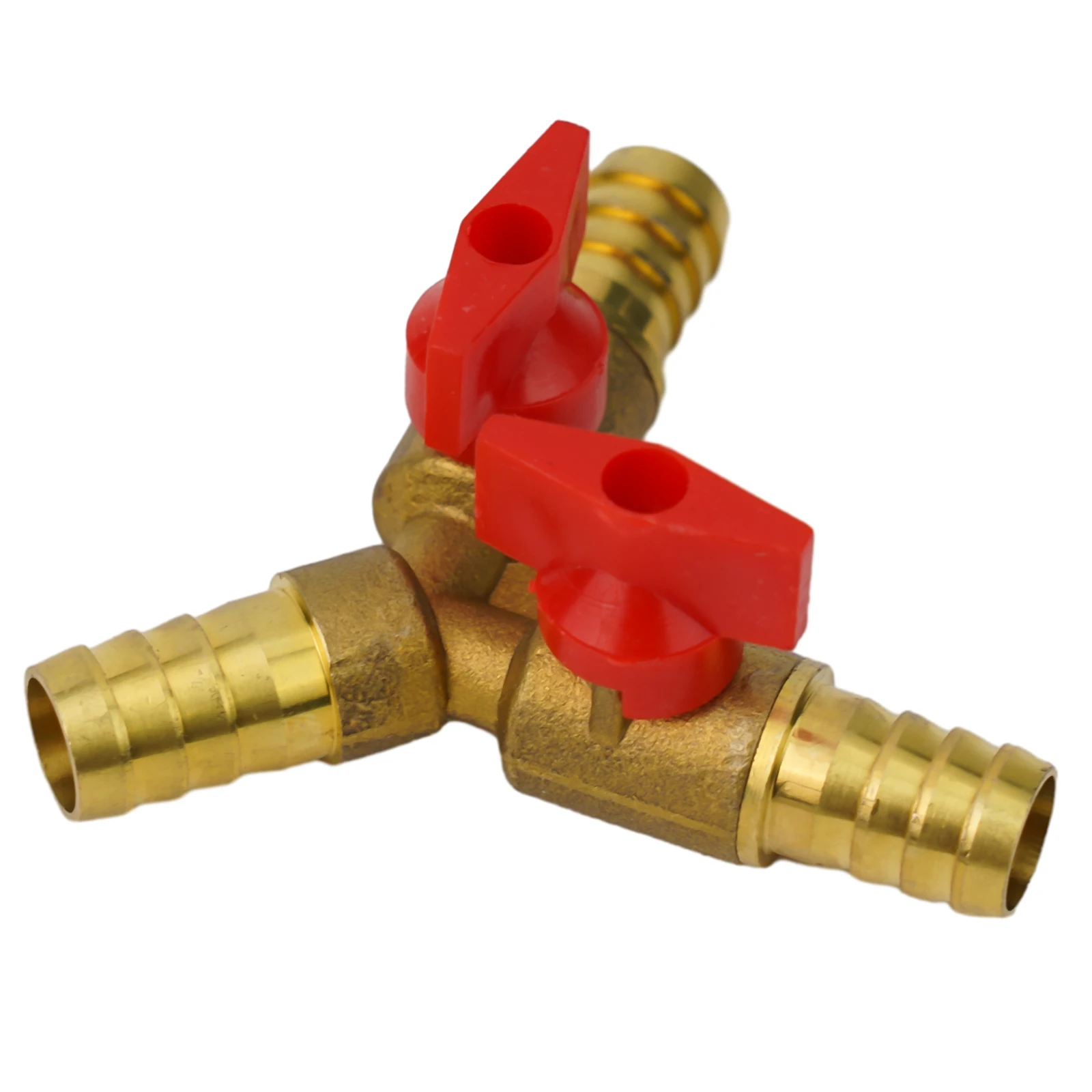 12mm Brass 3 Way Ball Valve Y Connector Shut Off Valve for Fuel Air Water Gas Applications with Brass Construction