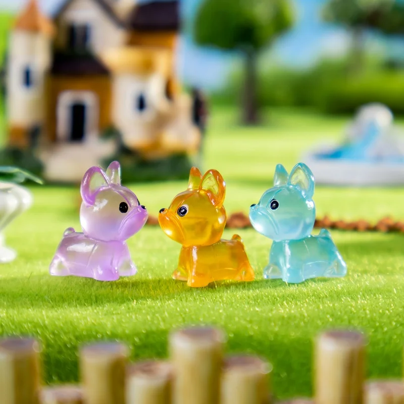 30 Uds Mini accesorios luminosos para cachorros, juguete encantador para cachorros que brilla en la noche, miniaturas de jardín de hadas, decoración de escritorio para perros, regalo