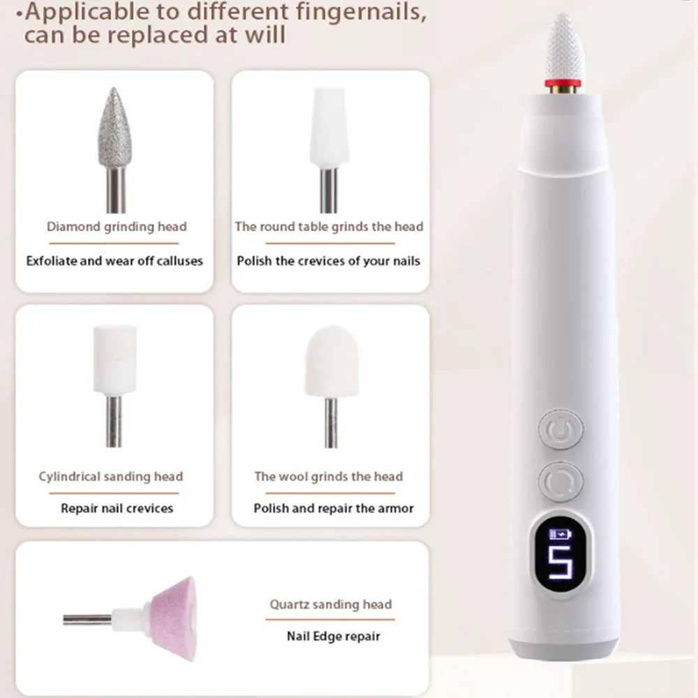 USB مسمار طحن القلم المنزل DIY مسمار الفن كيت مزيل طلاء الأظافر الإلكترونية للعناية المثالية بالأظافر #2