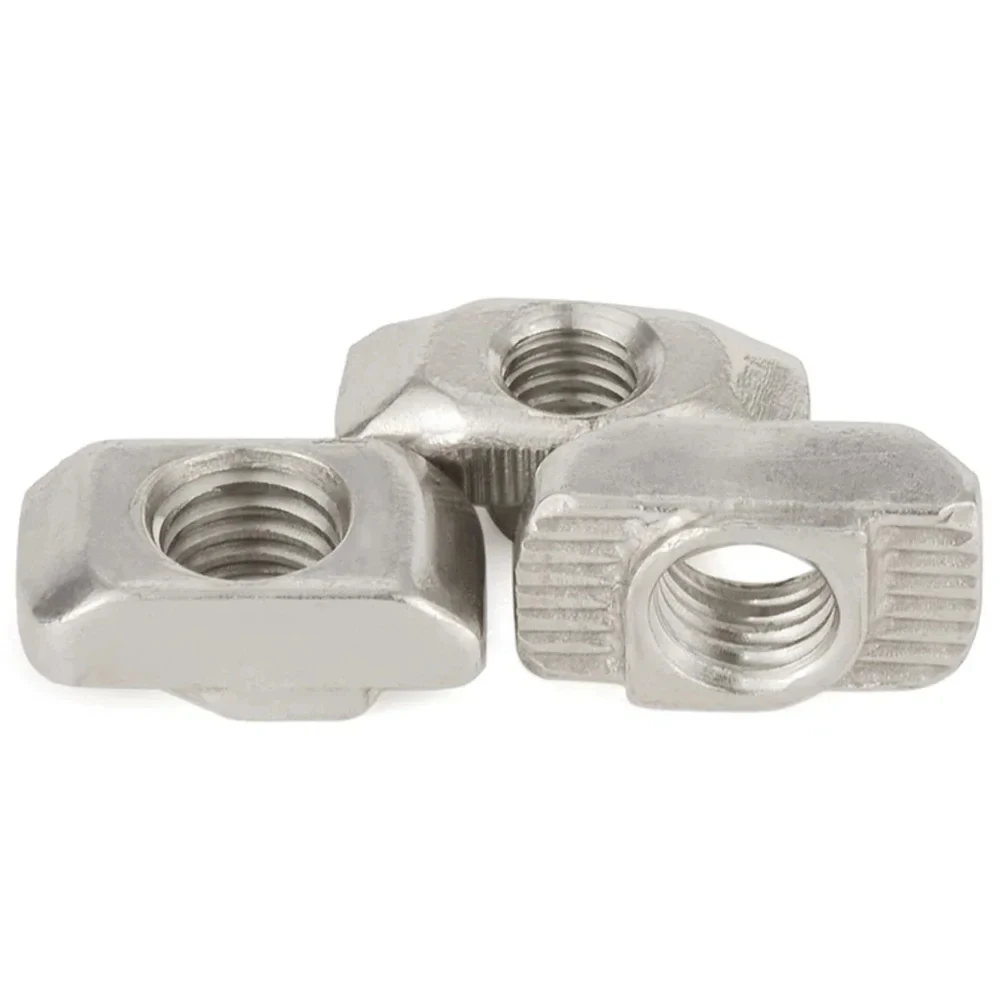 10-50Pcs M3 M4 M5 M6 M8 T-nut Hammer Head T Nut Connector Nickel Plated Carbon Steel for 20/30/40/45 Series Aluminium Profile