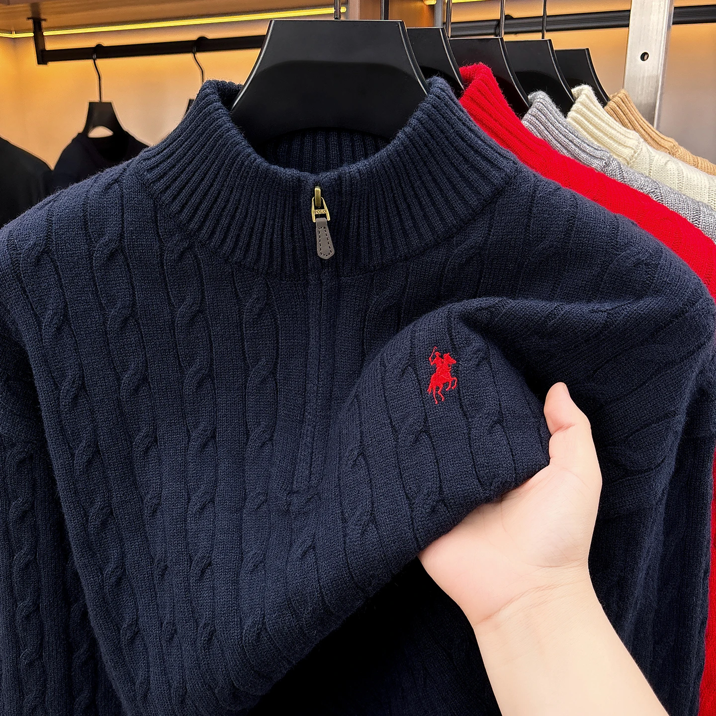 Men'S Fashion Zip Sweater - Wysokiej jakości męski sweter z zamkiem