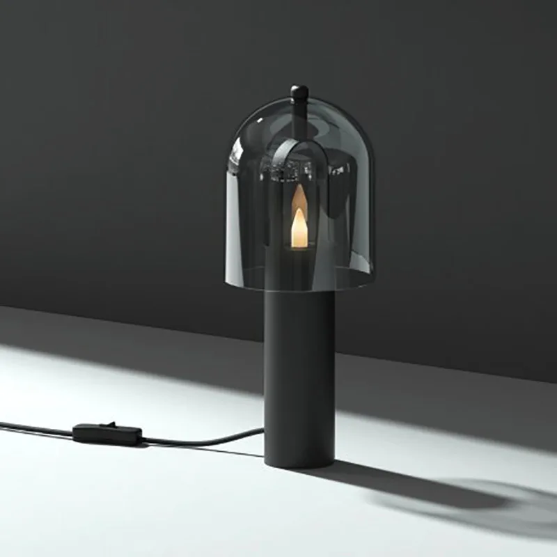 high quality modern simple creative black glass hemisphere shape indoor home hotel led table lamp