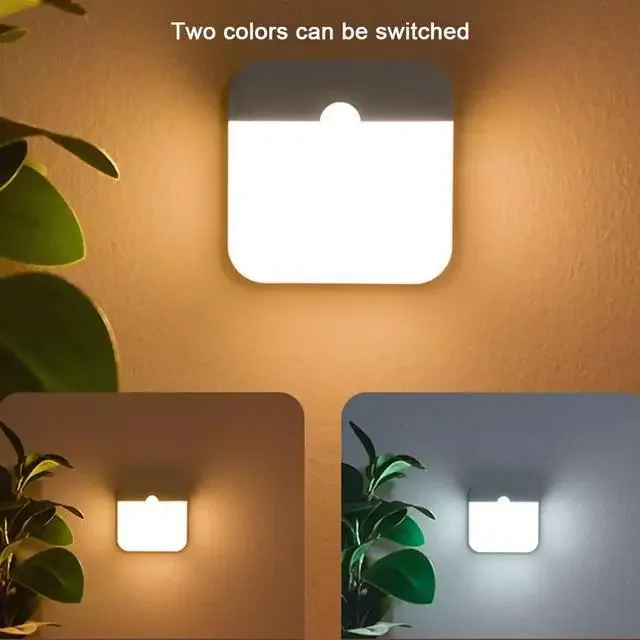 Motion Sensor Led Night Light Usb Charging Square Lamp for Bedroom Kitchen Stair Hallway Wardrobe Cupboard Lighting - view 2