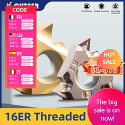 16ER 16ER AG55 AG60 1.0/1.25/1.5/2/2.5/3ISO 11W/14W Thread Turning Tool Carbide Insert CNC Turning Insert Thread Tool 10pcs