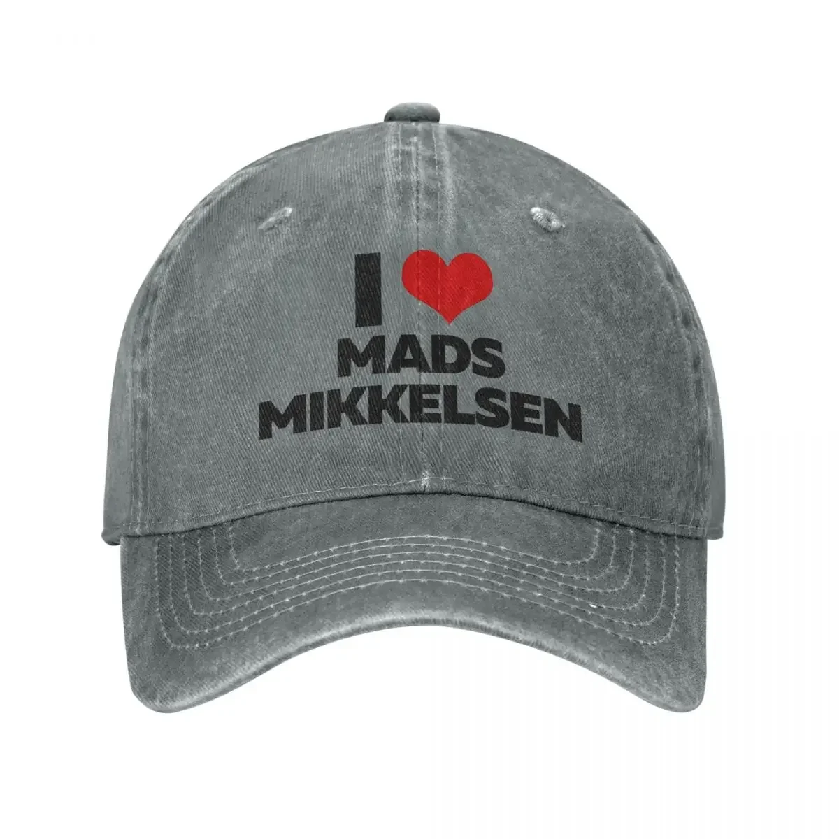 I Love Mads Mikkelsen Trucker Hats Outfit Retro Distressed Denim Actor Movie Film Dad Hat Casquette For for Men Women Adjustable