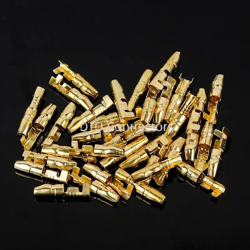 25/50/100sets 4.0 bullet Crimp terminal car electrical wire connector diameter 4mmFemale + Male + Case Cold press terminal
