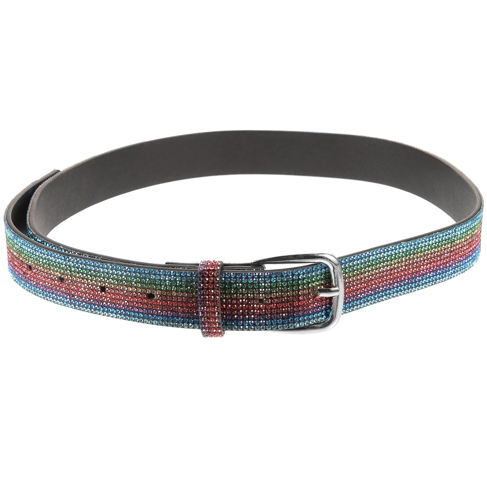 

Rainbow Rhinestone Waist Belt Chic Adjustable Buckle Stylish Dress Jeans Belt for Women Dress Belts for Women Waist Belts